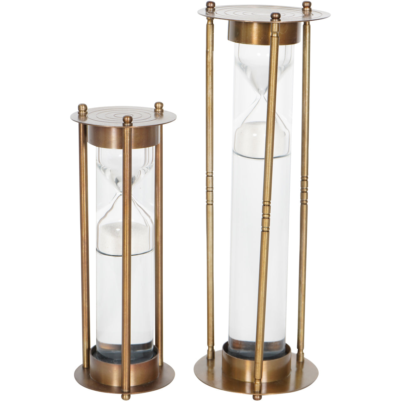 Columbia Antique Brass White Sand Timer Ornament | Large